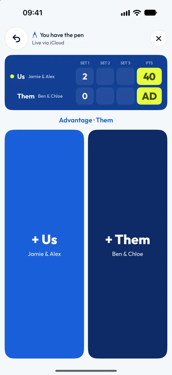 Cuatr screen: The score, live on every phone