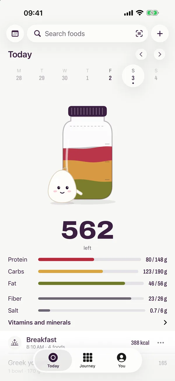 Yumta screen: Your day is a jar